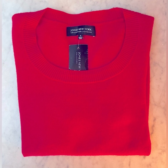 NEW Size S Jones New York Cashmere Sweater -Red - Picture 1 of 5